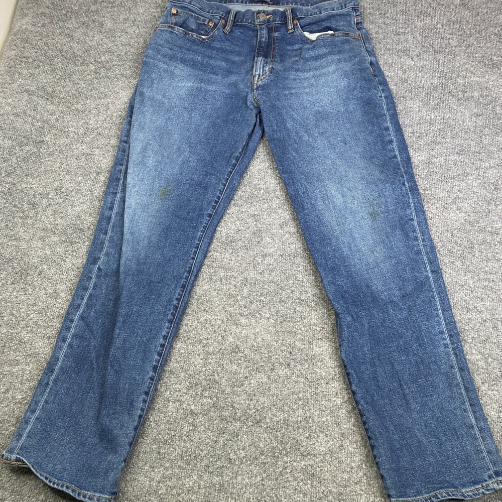 Gap Denim Mens Straight Leg Jeans Blue Medium Wash 36x32 Casual 5-Pocket Pants
